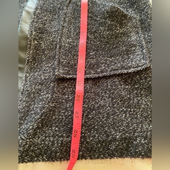 Zara Women’s Open Front Tweed Jacket Faux Leather Trim Gray Size M - Picture 8 of 12